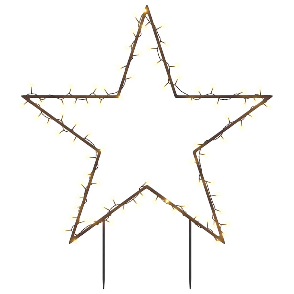 Kerstverlichting Ster Met Grondpinnen 80 Led's 60 Cm Zwart 1 60 x 60 cm