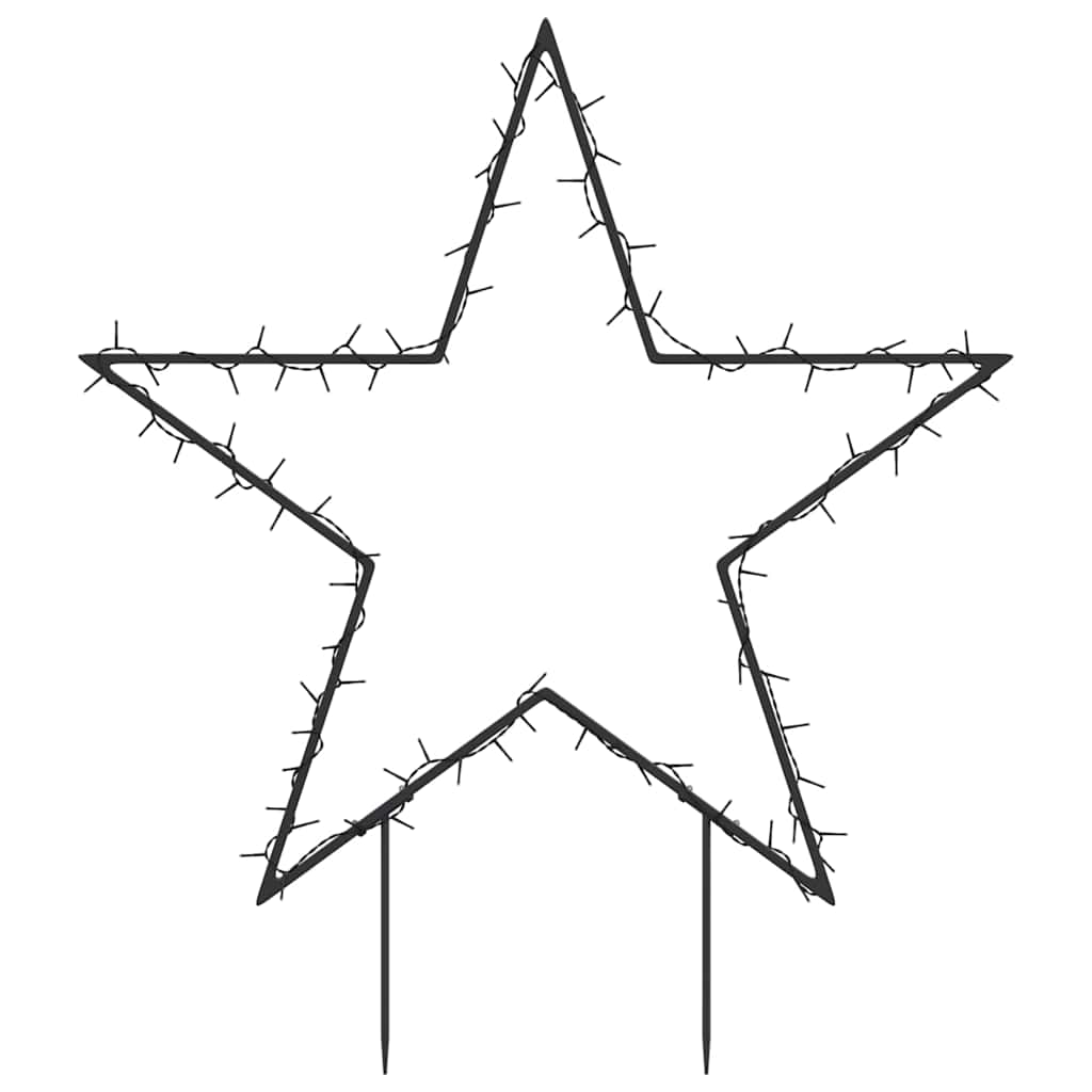 Kerstverlichting Ster Met Grondpinnen 80 Led's 60 Cm Zwart 1 60 x 60 cm