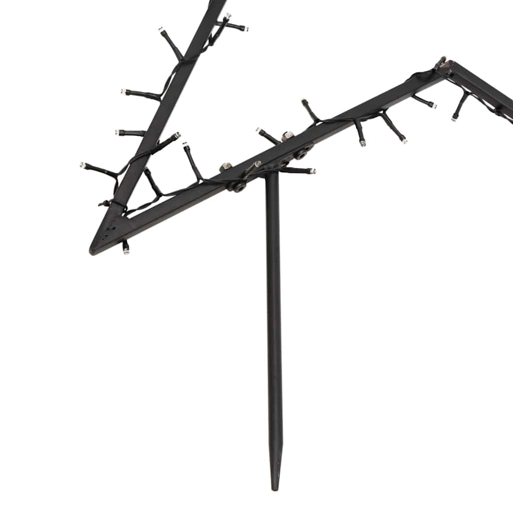 Kerstverlichting Ster Met Grondpinnen 80 Led's 60 Cm Zwart 1 60 x 60 cm