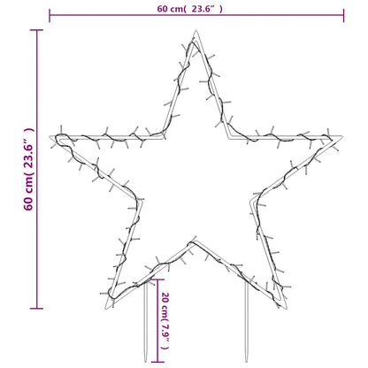 Kerstverlichting Ster Met Grondpinnen 80 Led's 60 Cm Zwart 1 60 x 60 cm