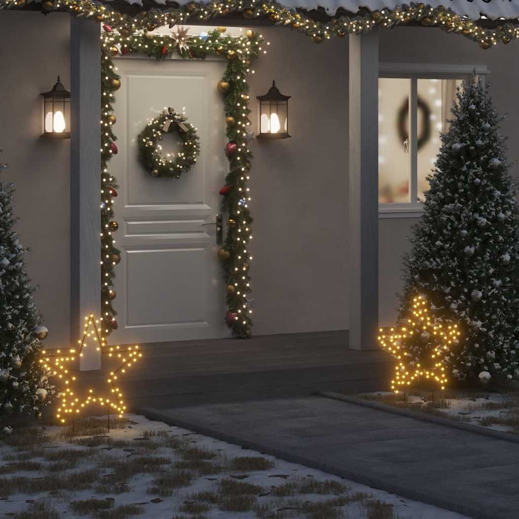Kerstverlichting Ster Met Grondpinnen 80 Led's 60 Cm Zwart 1 60 x 60 cm