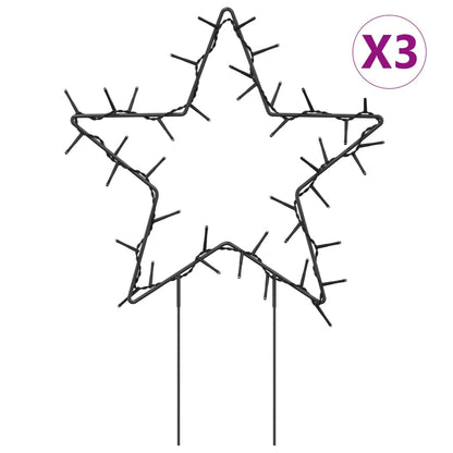 Kerstverlichting Ster 3 St Met Grondpinnen 50 Led's 29 Cm