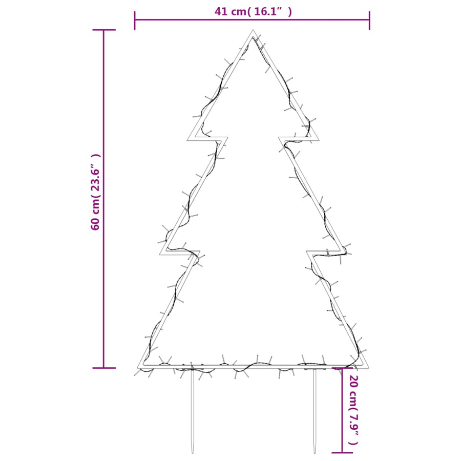 Kerstverlichting Kerstboom Met Grondpinnen 80 Led's 60 Cm