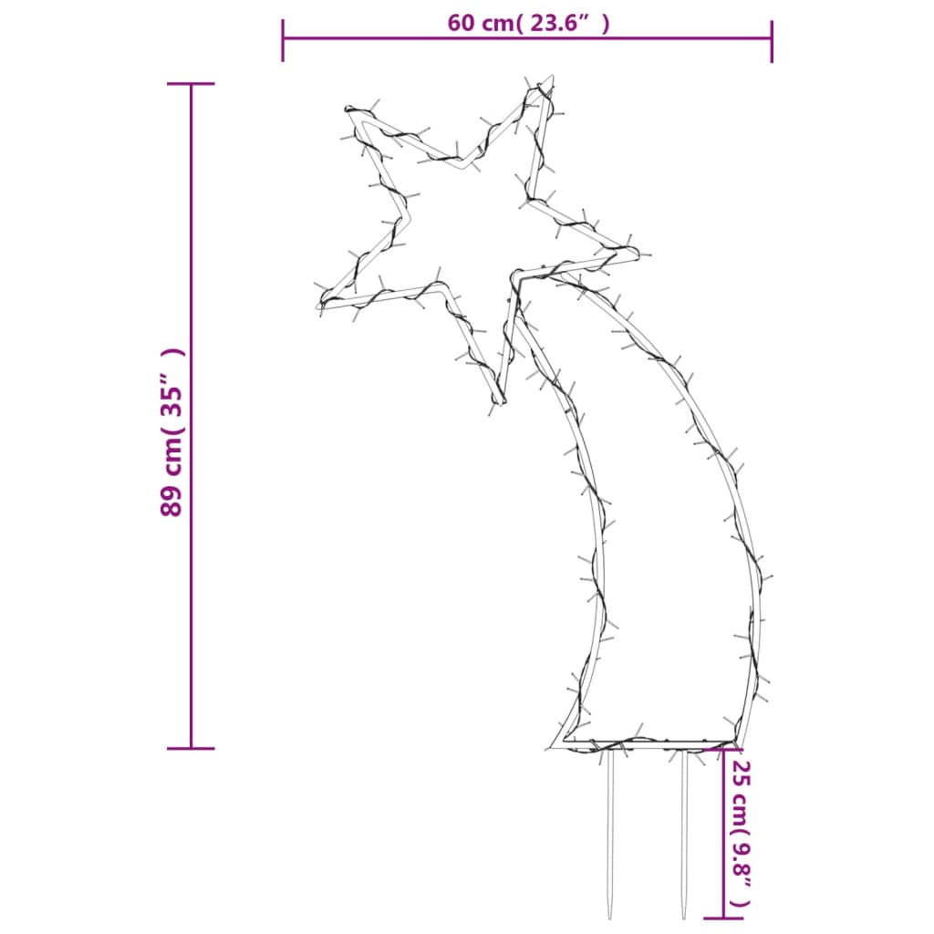 Kerstverlichting Meteoor Met Grondpinnen 115 Led's 89 Cm
