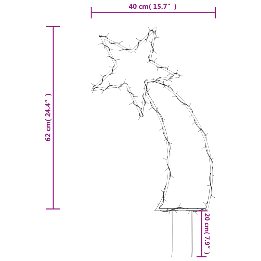 Kerstverlichting Meteoor Met Grondpinnen 80 Led's 62 Cm