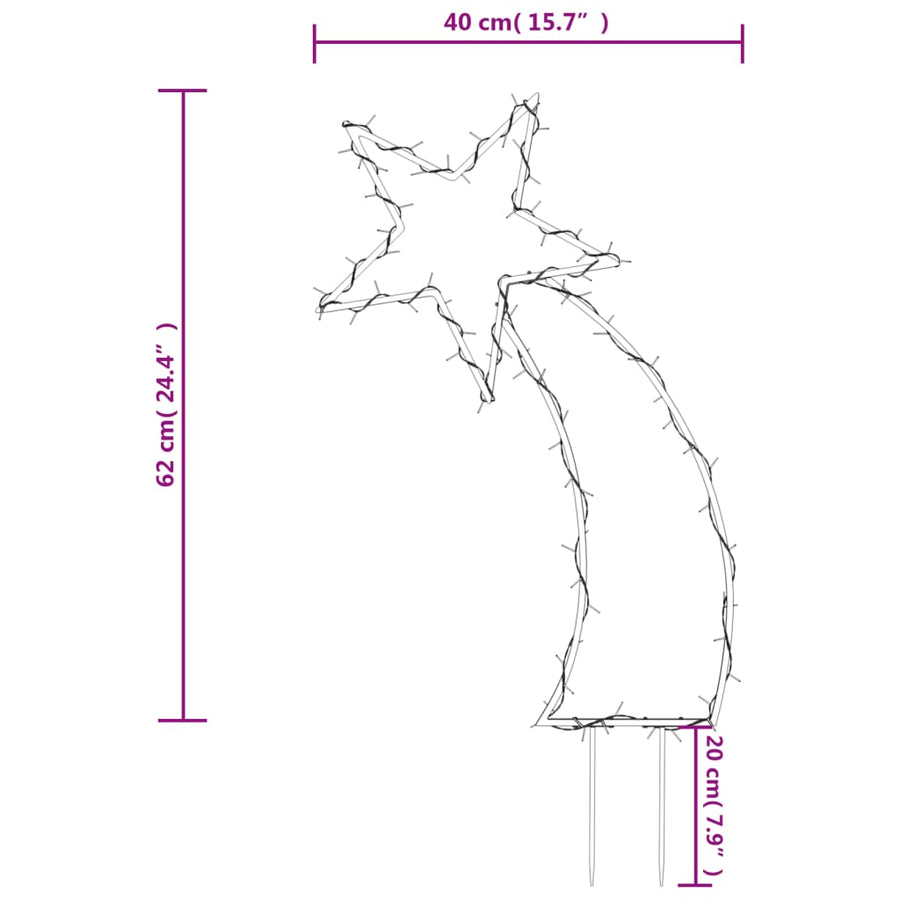 Kerstverlichting Meteoor Met Grondpinnen 80 Led's 62 Cm