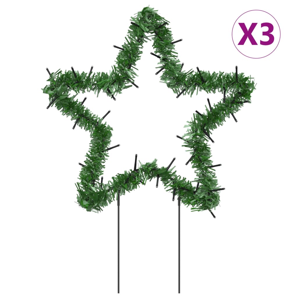 Kerstverlichting Ster 3 St Met Grondpinnen 50 Led's 29 Cm