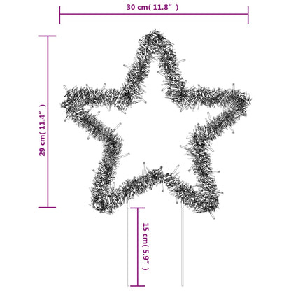 Kerstverlichting Ster 3 St Met Grondpinnen 50 Led's 29 Cm