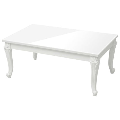 Salontafel Bewerkt Hout Hoogglans Wit 100 x 50 x 42 cm