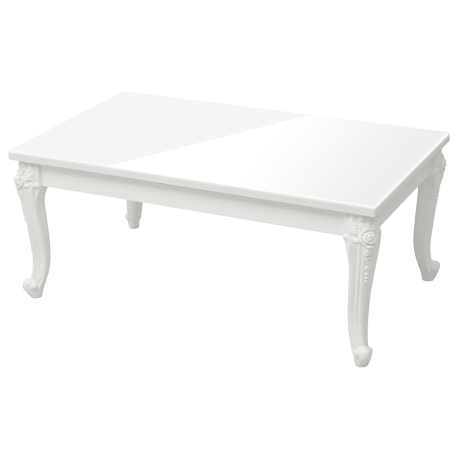 Salontafel Bewerkt Hout Hoogglans Wit 100 x 50 x 42 cm