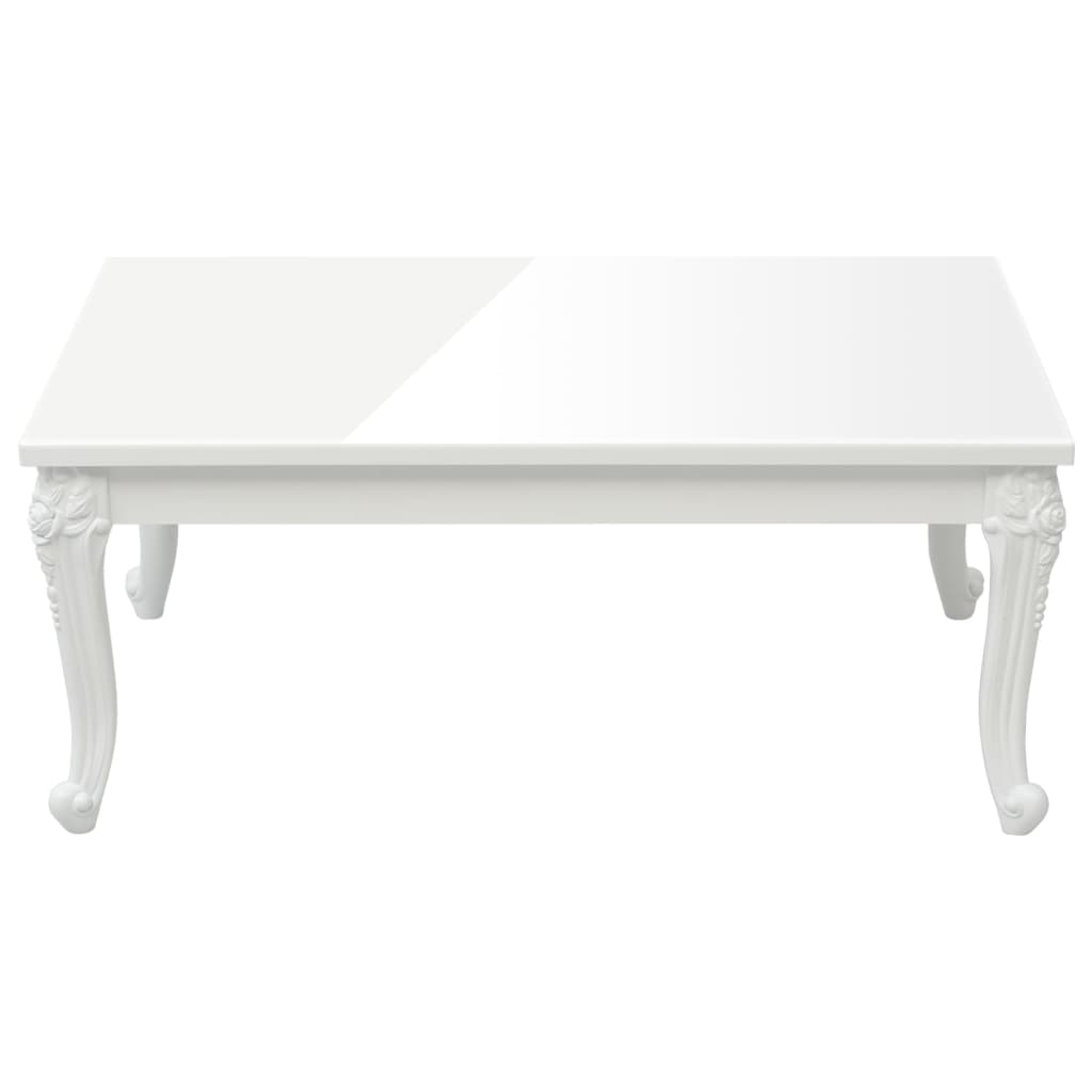 Salontafel Bewerkt Hout Hoogglans Wit 100 x 50 x 42 cm