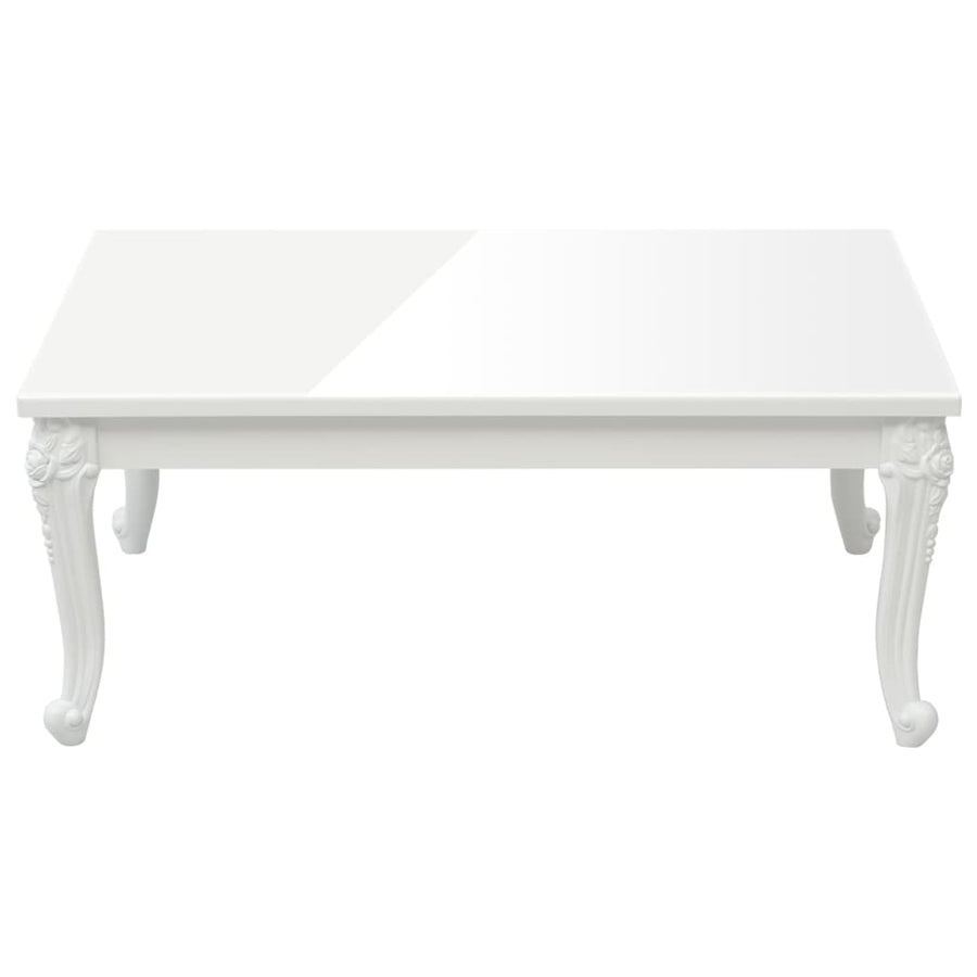 Salontafel Bewerkt Hout Hoogglans Wit 100 x 50 x 42 cm
