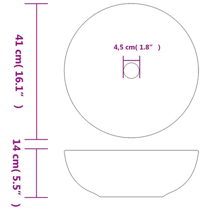 Opzetwasbak Rond Φ41X14 Cm Keramiek Zwart En Rood