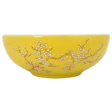 Opzetwasbak Rond Φ41X14 Cm Keramiek Wit En Geel