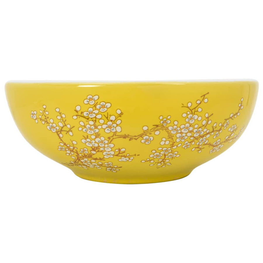 Opzetwasbak Rond Φ41X14 Cm Keramiek Wit En Geel