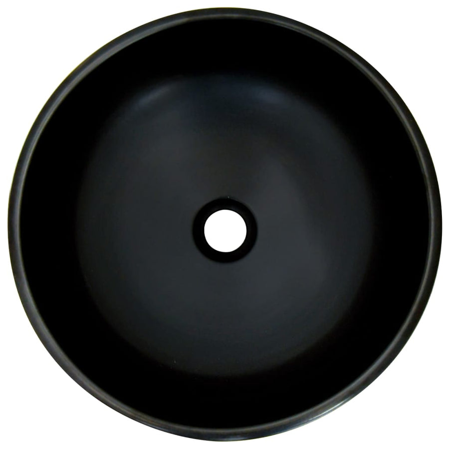 Opzetwasbak rond Φ41x14 cm keramiek meerkleurig Bruin en zwart