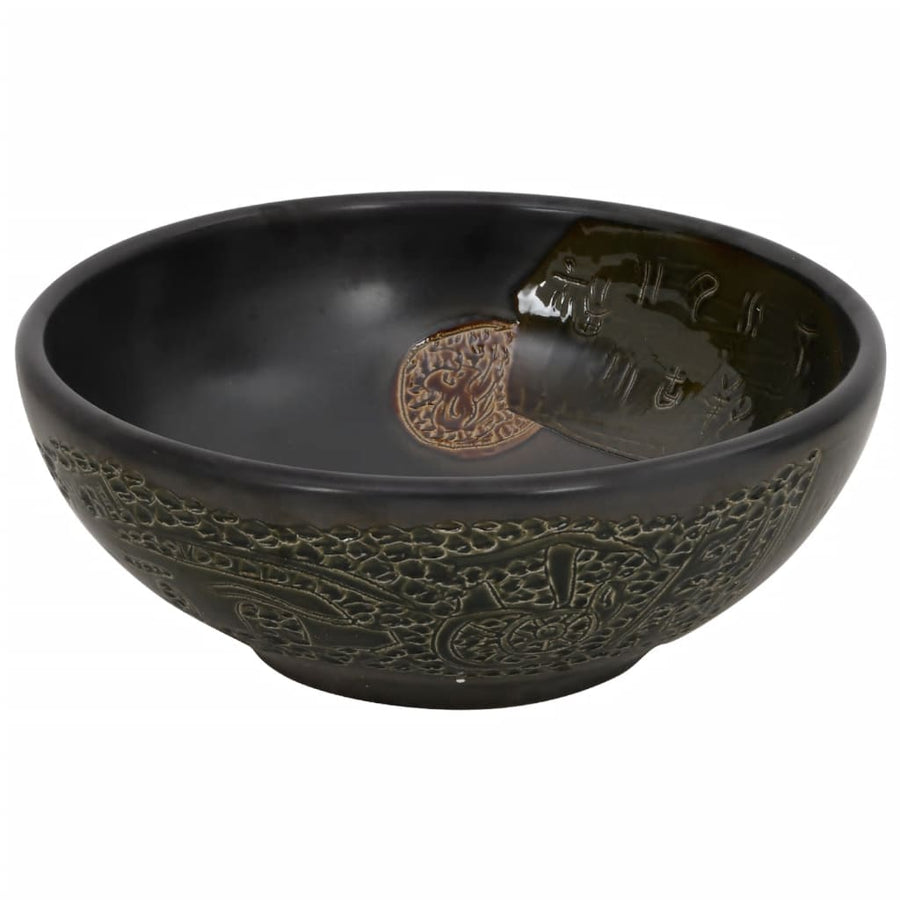 Opzetwasbak Rond Φ41X14 Cm Keramiek Zwart