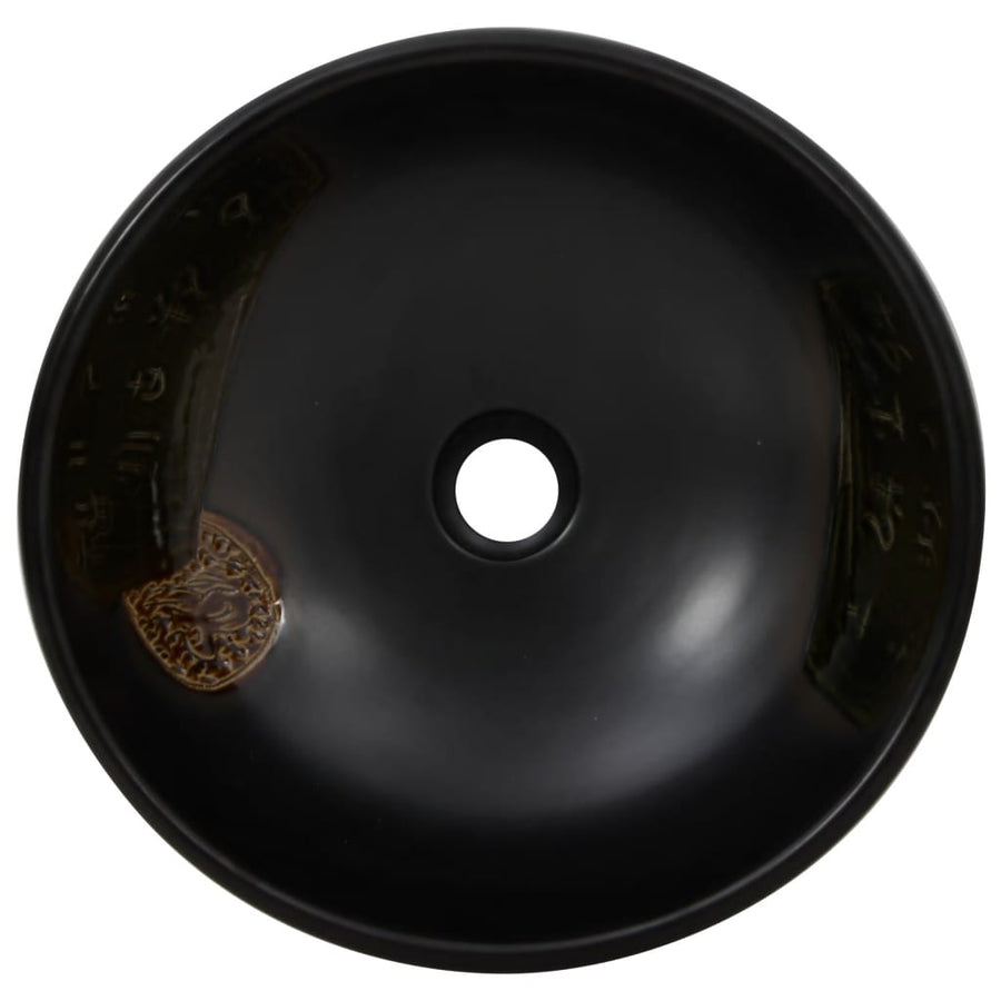 Opzetwasbak Rond Φ41X14 Cm Keramiek Zwart