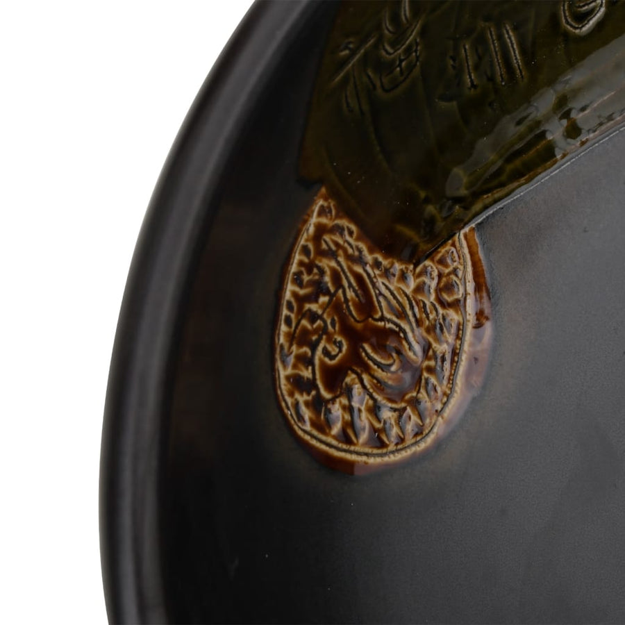 Opzetwasbak Rond Φ41X14 Cm Keramiek Zwart