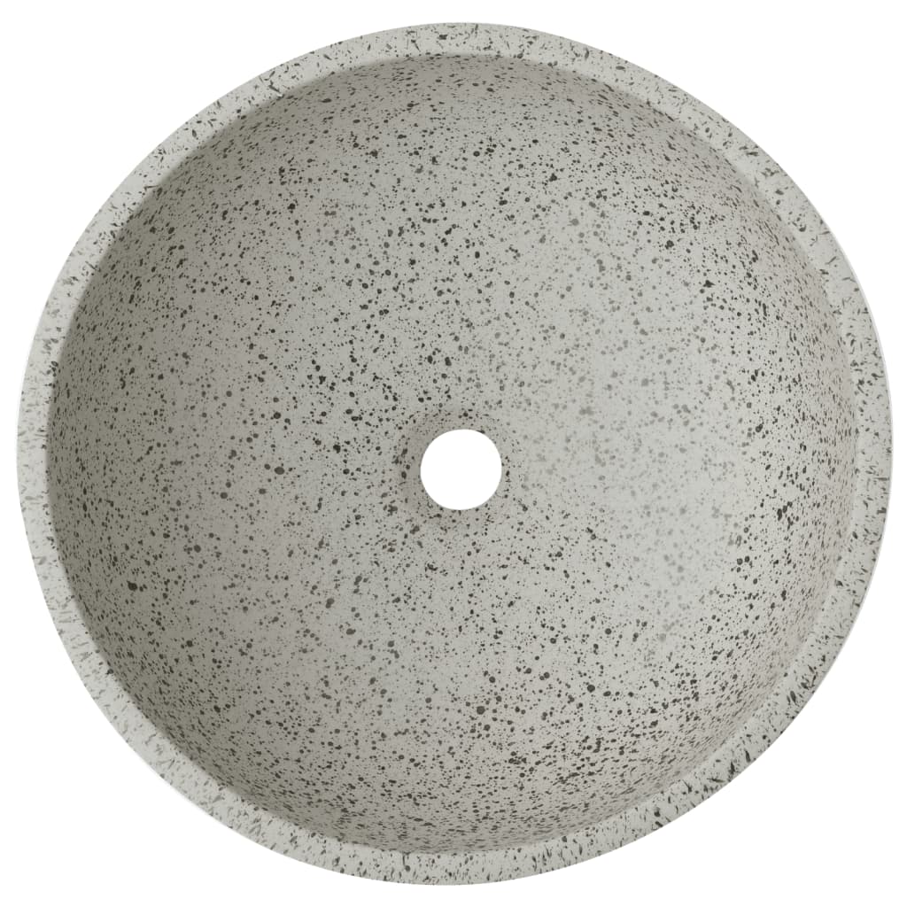 Opzetwasbak rond Φ41x14 cm keramiek grijs Lichtgrijs