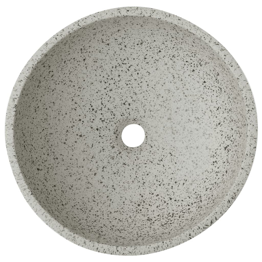 Opzetwasbak rond Φ41x14 cm keramiek grijs Lichtgrijs