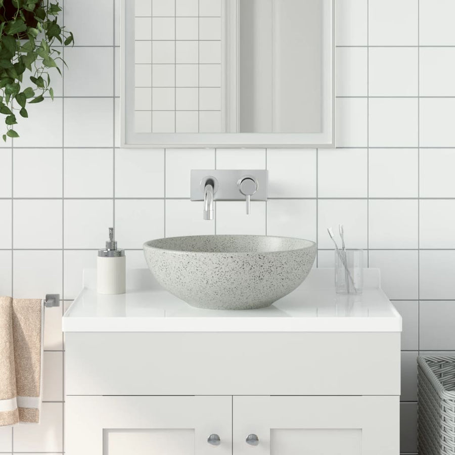 Opzetwasbak Rond Φ41X14 Cm Keramiek Zwart En Blauw