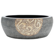 Opzetwasbak rond Φ41x14 cm keramiek zwart en bruin Zwart en bruin