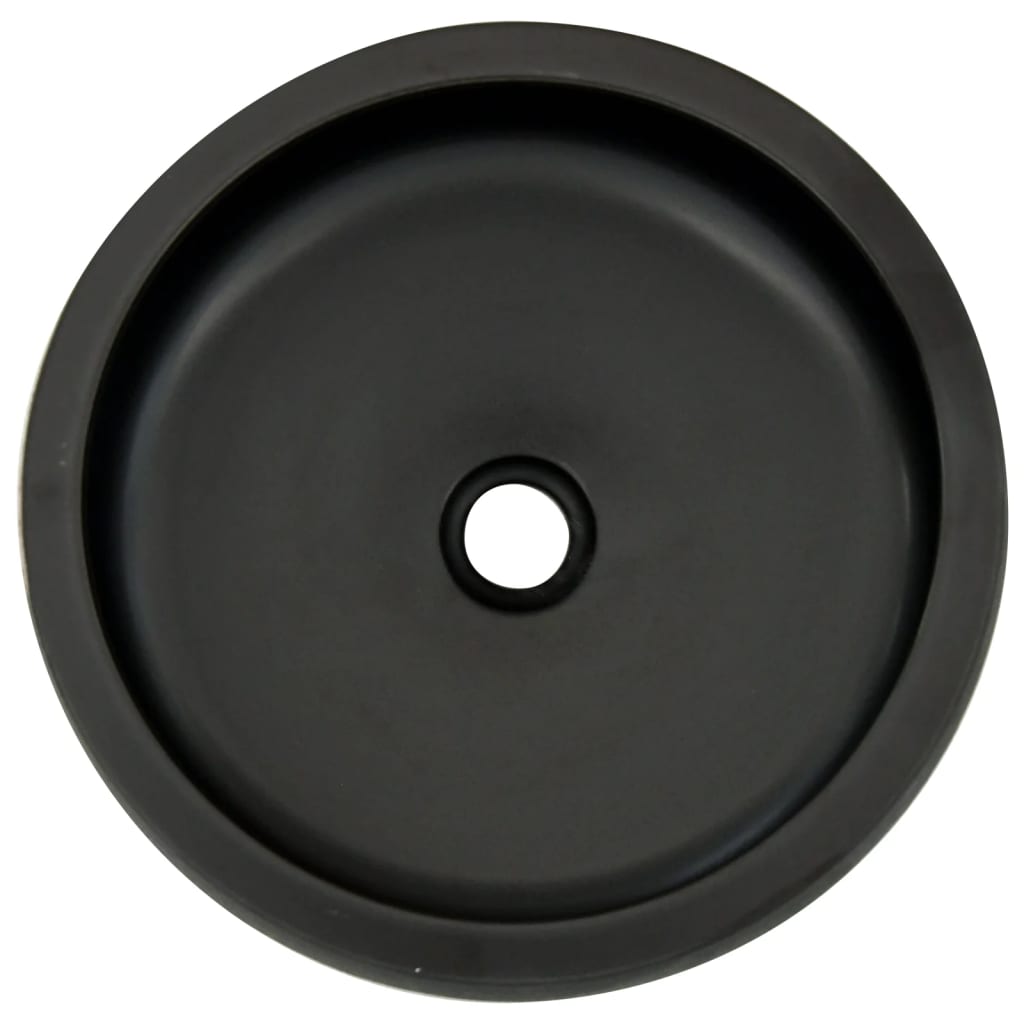 Opzetwasbak rond Φ41x14 cm keramiek zwart en bruin Zwart en bruin