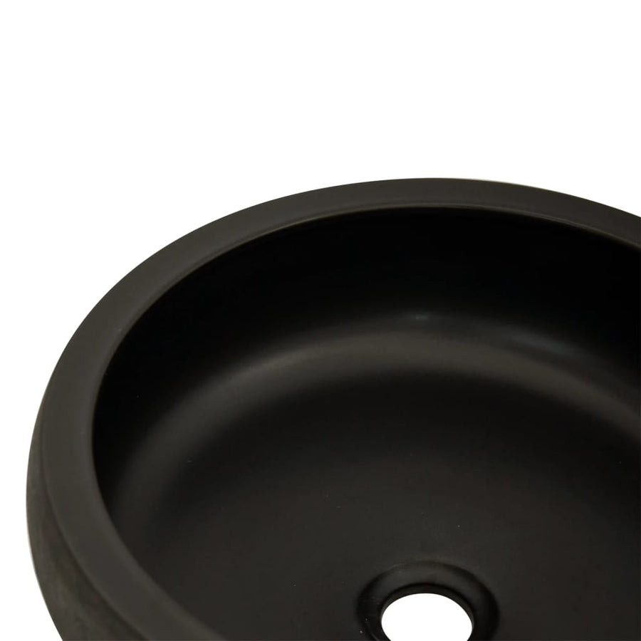 Opzetwasbak rond Φ41x14 cm keramiek zwart en bruin Zwart en bruin