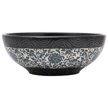 Opzetwasbak rond Φ41x14 cm keramiek zwart en blauw Zwart en blauw