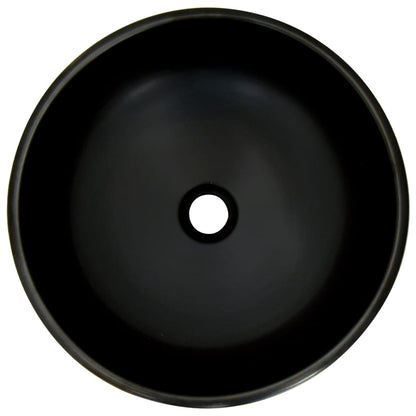 Opzetwasbak rond Φ41x14 cm keramiek zwart en blauw Zwart en blauw