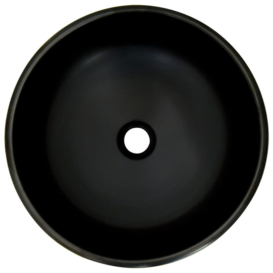 Opzetwasbak rond Φ41x14 cm keramiek zwart en blauw Zwart en blauw