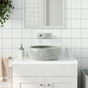 Opzetwasbak rond 41x14 cm keramiek grijs