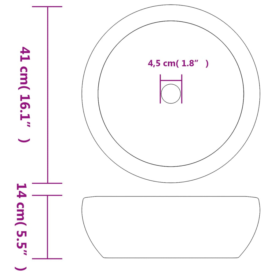 Opzetwasbak Rond Φ41X14 Cm Keramiek Zwart En Blauw Donkerblauw