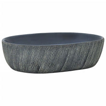 Opzetwasbak ovaal 47x33x13 cm keramiek zwart en grijs 47 x 33 x 13 cm Zwart en grijs