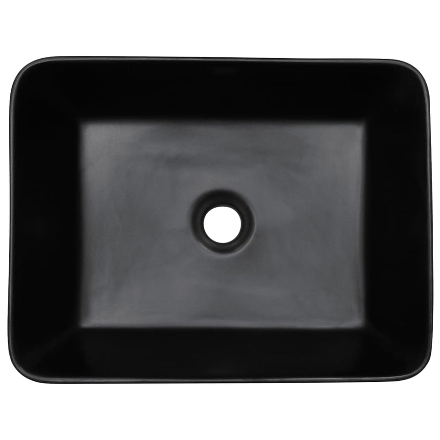 Opzetwasbak Rechthoekig 46X35,5X13 Cm Keramiek Zwart en blauw