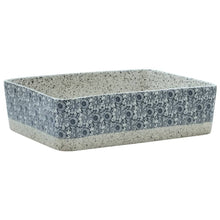 Opzetwasbak Rechthoekig 46X35,5X13 Cm Keramiek Grijs En Blauw