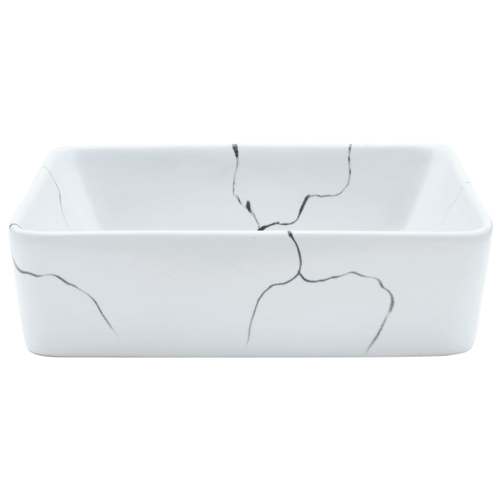 Opzetwasbak Rechthoekig 46X35,5X13 Cm Keramiek Wit