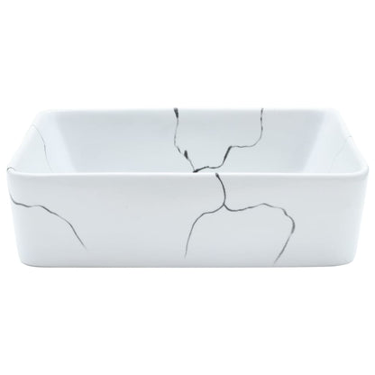Opzetwasbak Rechthoekig 46X35,5X13 Cm Keramiek Wit