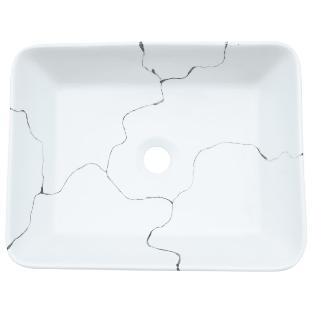 Opzetwasbak Rechthoekig 46X35,5X13 Cm Keramiek Wit