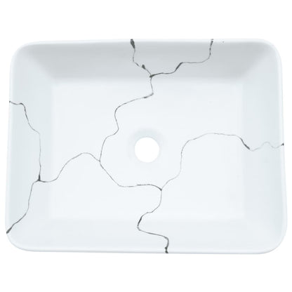 Opzetwasbak Rechthoekig 46X35,5X13 Cm Keramiek Wit
