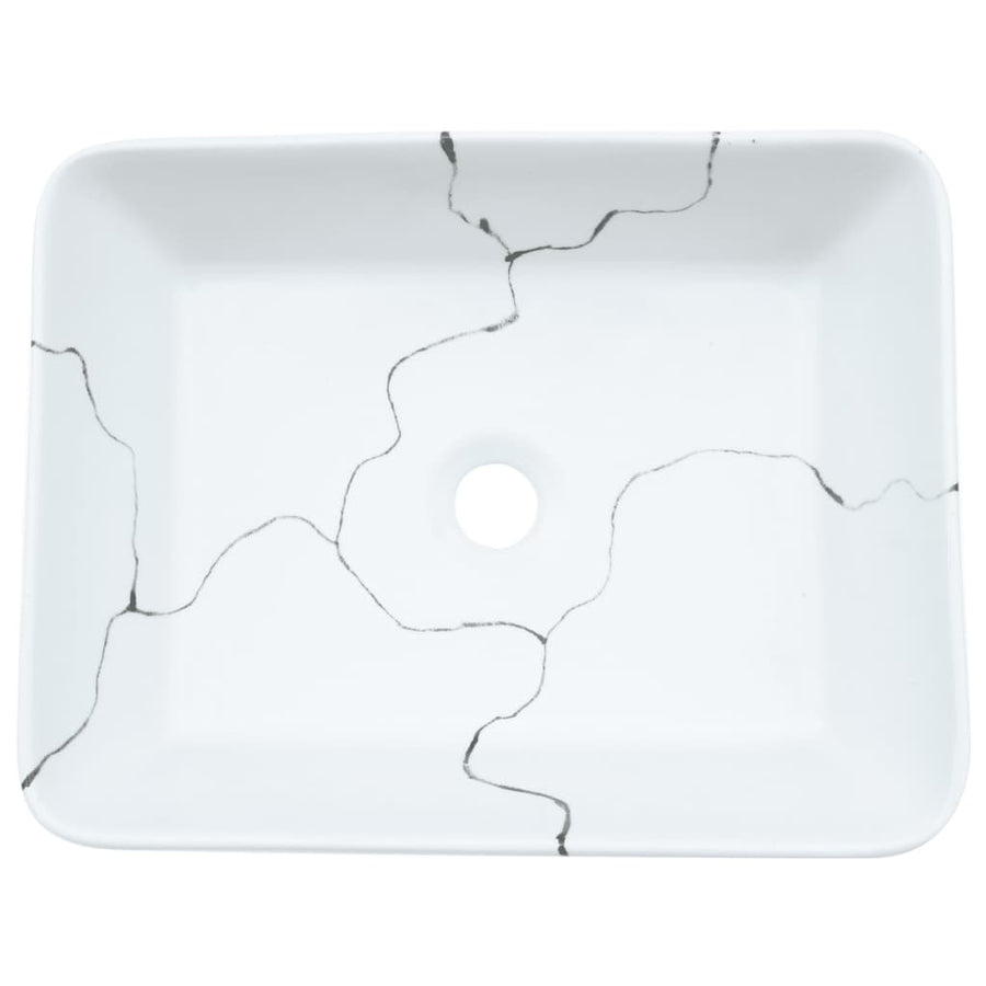 Opzetwasbak Rechthoekig 46X35,5X13 Cm Keramiek Wit