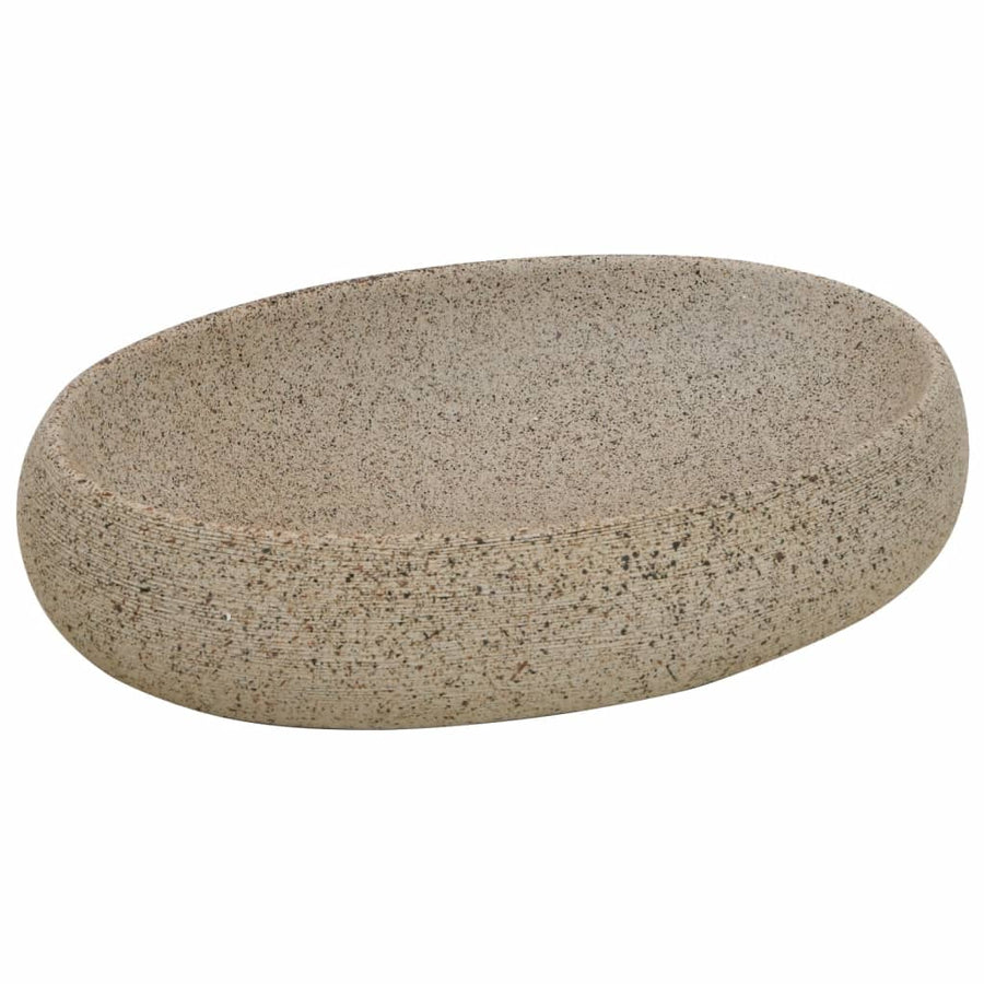 Opzetwasbak ovaal 59x40x15 cm keramiek zandkleurig 59 x 40 x 15 cm Zand