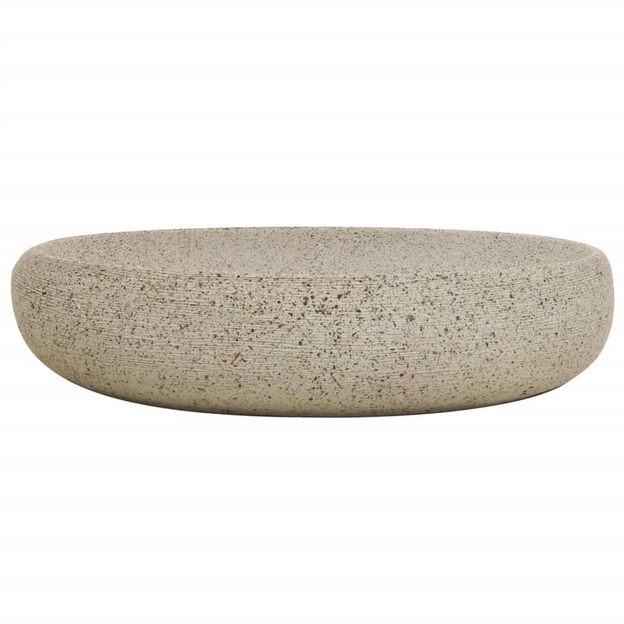 Opzetwasbak ovaal 59x40x15 cm keramiek zandkleurig 59 x 40 x 15 cm Zand