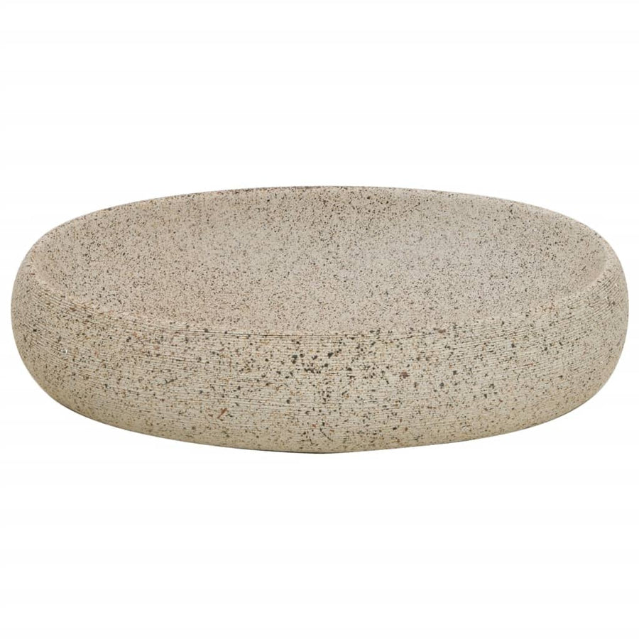 Opzetwasbak ovaal 59x40x15 cm keramiek zandkleurig 59 x 40 x 15 cm Zand