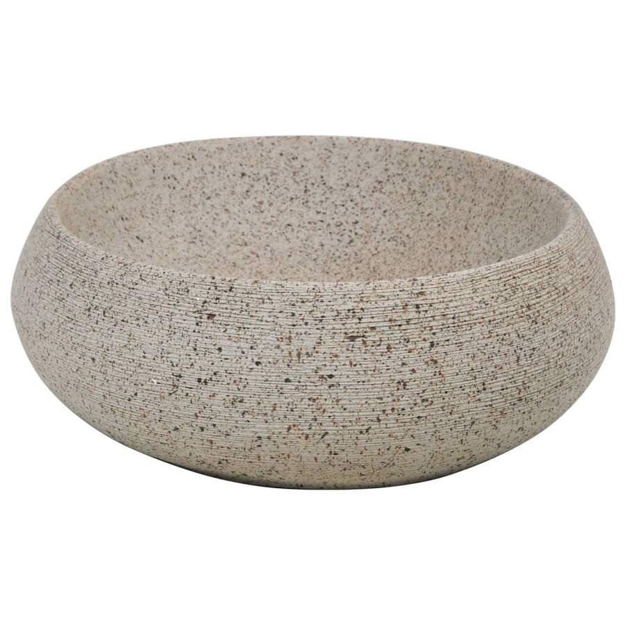 Opzetwasbak ovaal 59x40x15 cm keramiek zandkleurig 59 x 40 x 15 cm Zand