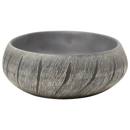 Opzetwasbak ovaal 59x40x15 cm keramiek zwart en grijs 59 x 40 x 15 cm Zwart en grijs