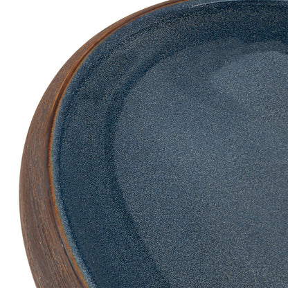 Opzetwasbak ovaal 59x40x15 cm keramiek bruin en blauw 59 x 40 x 15 cm Bruin en blauw