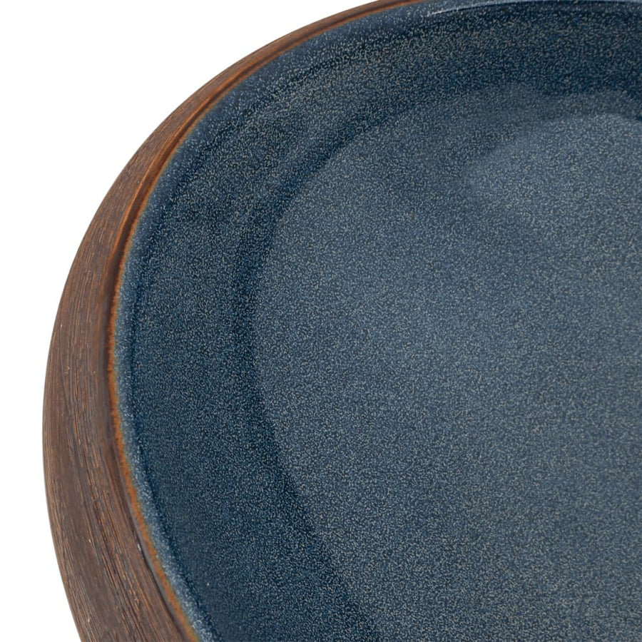 Opzetwasbak ovaal 59x40x15 cm keramiek bruin en blauw 59 x 40 x 15 cm Bruin en blauw