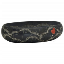 Opzetwasbak ovaal 59x40x15 cm keramiek zwart 59 x 40 x 15 cm Zwart en wit